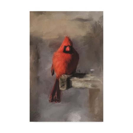 Lois Bryan 'Bright Red Cardinal On A Perch' Canvas Art,12x19